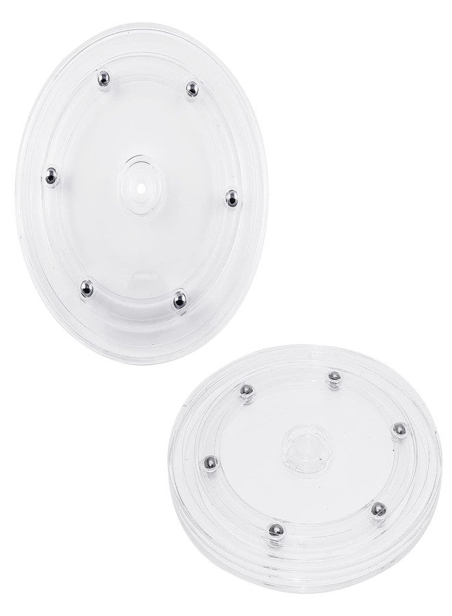 Murtenze 2Pcs 6 Inch Acrylic Turntable Organizer, Rotating Swivel Stand Spinner with Steel Ball Bearings for Kitchen Corner Cabinets Spice Rack Cake Decorating. (150mm,Clear) - Image 1